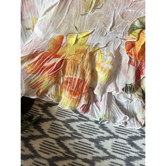 Vintage Y2K Cache Wrap Bell Sleeve Floral Lace Long Sleeve Fairy Core Top XS - Picture 4 of 8